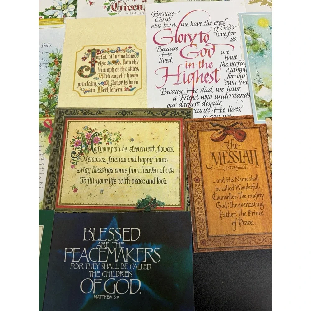 Vintage Christmas Cards Fronts ONLY Bible Verses More Scrapbooking Crafts 50+